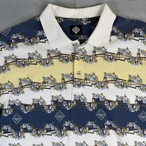Vintage 90s Tabasco Polo Shirt Mens XL Golf All Over Print Novelty Course